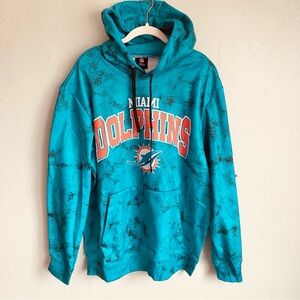 NFL Miami Dolphins Throwback Color Teal Pullover Hoodie Sweatshirt Large NWT